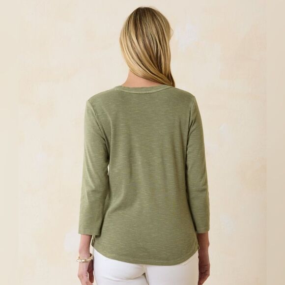 Tommy Bahama Ashby Isles Scoop-Neck 3/4-Sleeve T-Shirt Size XS/TP - Picture 3 of 5
